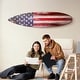 preview thumbnail 2 of 13, American Flag Wood Surfboard Plaque Wall Sign - 60"x15" - 60" x 15"