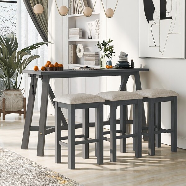 Farmhouse bar on sale table and stools