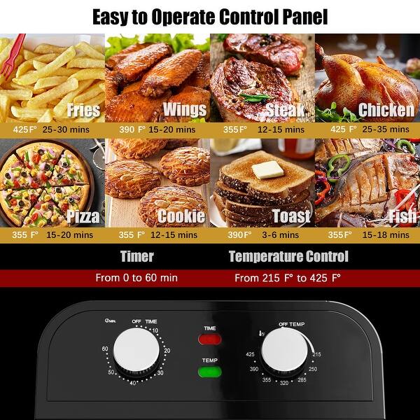 Shop Costway 12 7qt Air Fryer Oven 1600w Rotisserie Dehydrator Convection Overstock 29786368