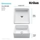 preview thumbnail 14 of 17, Kraus Elavo 15 inch Square Porcelain Ceramic Vessel Bathroom Sink