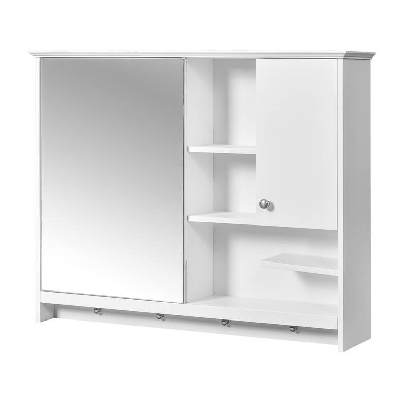 36 Inch Wall Mounted Medicine Cabinet, Bathroom Storage Cabinet with Mirror Door and Adjustabl Shelf