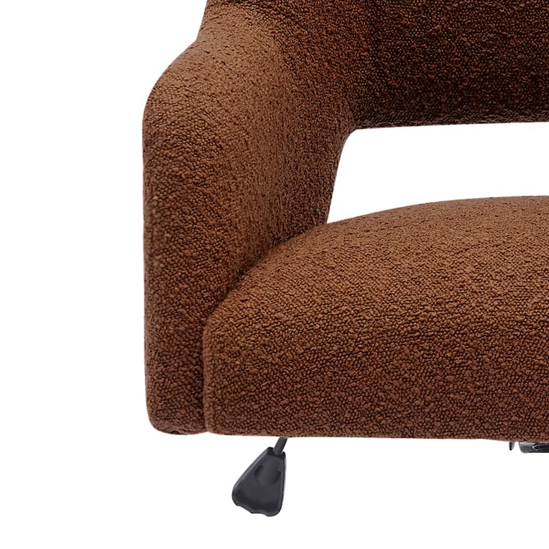 Boucle Upholstered Office/ Desk Chair - Swivel/ Adjustable Height