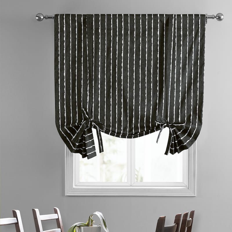 Exclusive Fabrics Sharkskin Printed Cotton Tie-Up Window Shade (1 Panel)