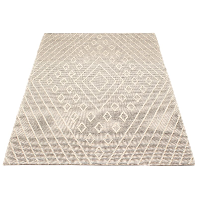 ECARPETGALLERY Braid weave Sienna Cream Wool Rug - 6'1 x 9'0
