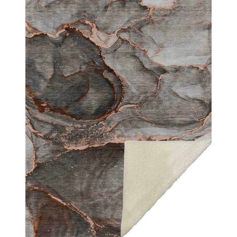 Premium Machine Washable Abstract Contemporary Sherpa Throw Blanket