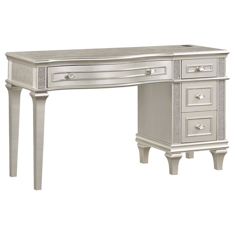 Evangeline 4-drawer Vanity Desk Makeup Table Silver Oak - Silver Oak