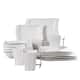MALACASA Flora Wavy Modern Porcelain Dinnerware Set (Service for 6) - White - 16 Piece