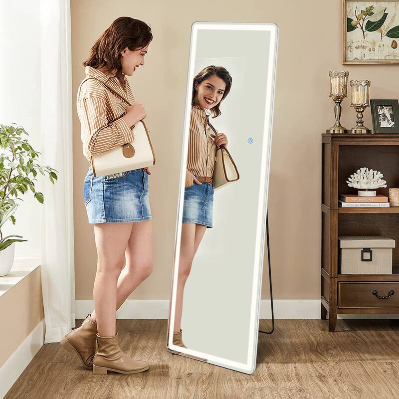 LED full-length mirror and adjustable touch sensor