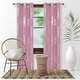 preview thumbnail 1 of 14, Flower Foil Printed Room Darkening Drapes for Girl's Bedroom 2 Panels 42W x 45L - Pink
