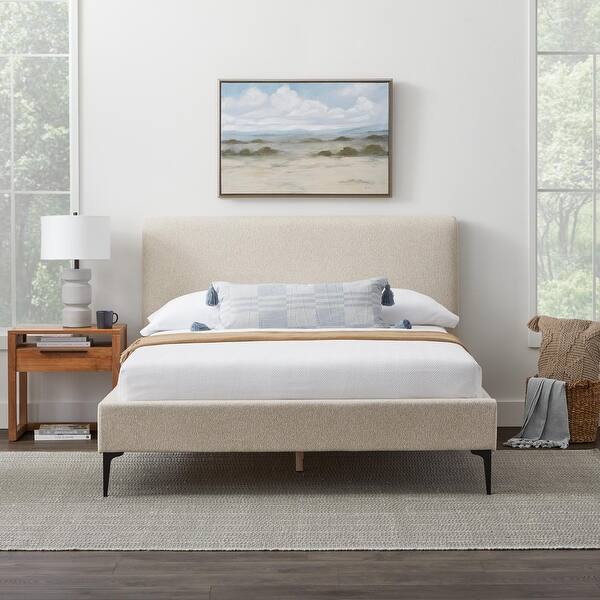 slide 2 of 17, New Heights Dillon Upholstered Bed with Metal Legs