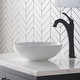 preview thumbnail 10 of 11, KRAUS 13 inch Viva Round White Porcelain Ceramic Vessel Bathroom Sink