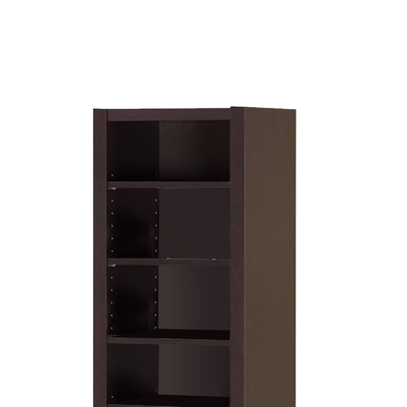 Glimmering Brown Narrow Wooden bookcase - 70.75 H x 13 W x 9.5 L Inches