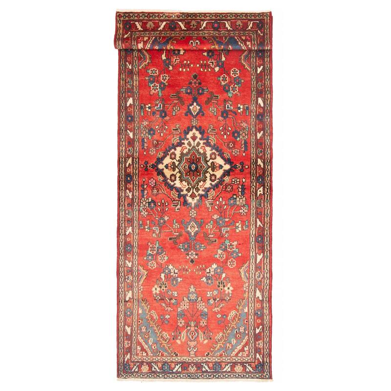 ECARPETGALLERY Hand-knotted Andelz Red Wool Rug - 3'6 x 9'9 - Red - 3'6 x 9'9