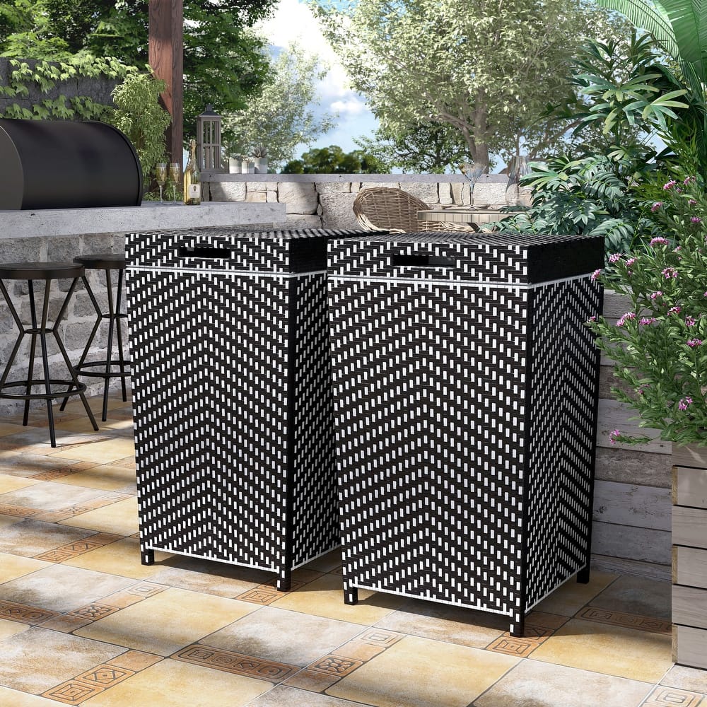 Courtnie Contemporary Wicker Trash Can by Furniture of America (Set of 2)