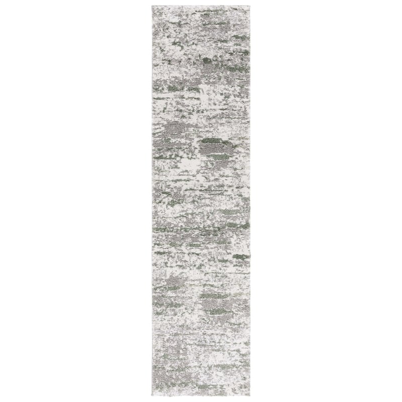 SAFAVIEH Century Iida Modern Abstract Rug - 2' x 8' Runner - Grey/Dark Green - Runner