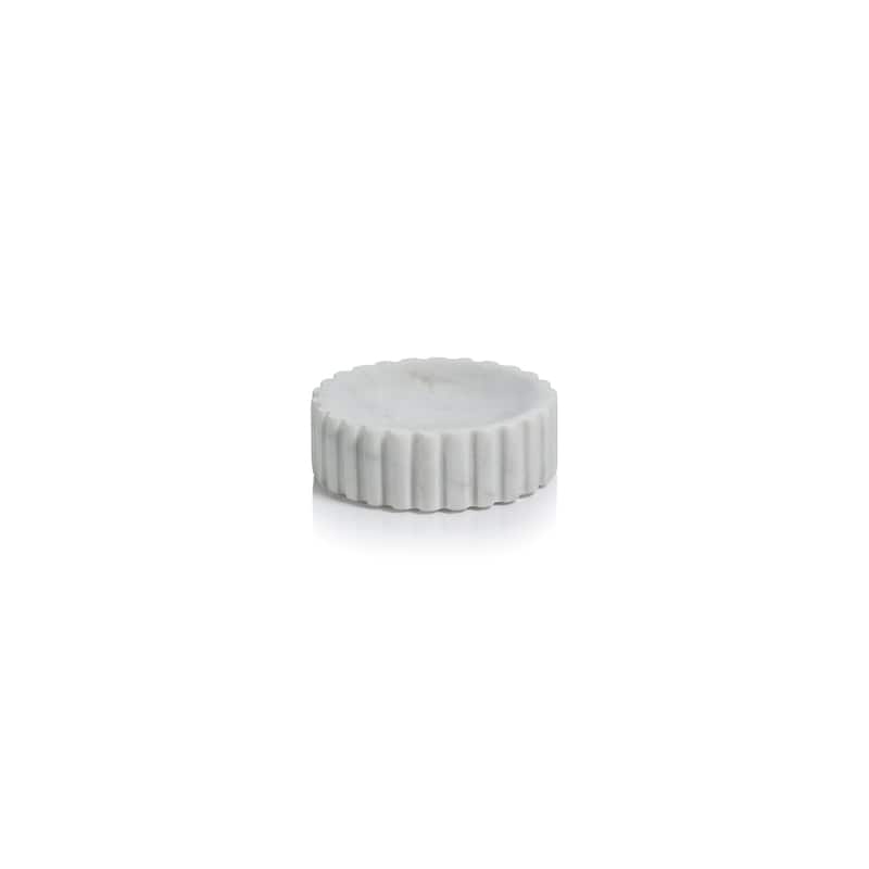 Calabria Fluted Marble Soap Dish - White
