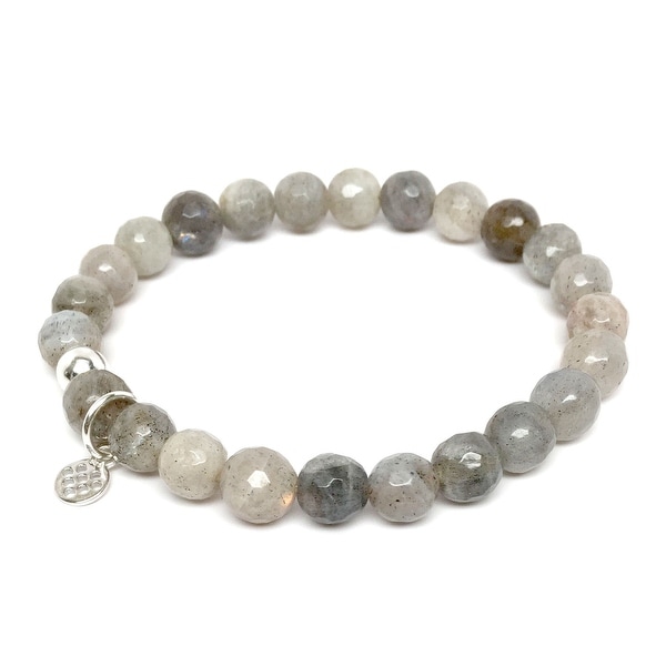 Grey Labradorite Lucy 7 Sterling Silver Stretch Bracelet Grey Labradorite Lucy 7 Sterling Silver Stretch Bracelet
