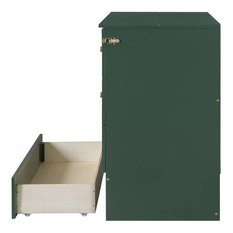 Murphy Bed with Versatile Storage and Large Drawers