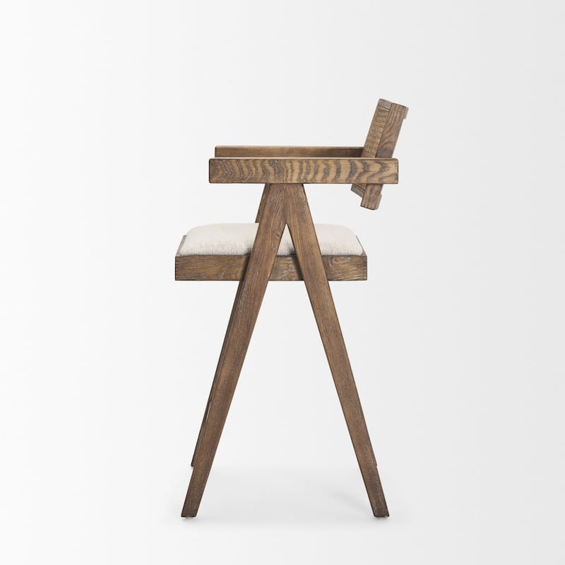 Indie Medium Brown w/ Cane Counter Stool -  21.3L x 21.5W x 38.0H