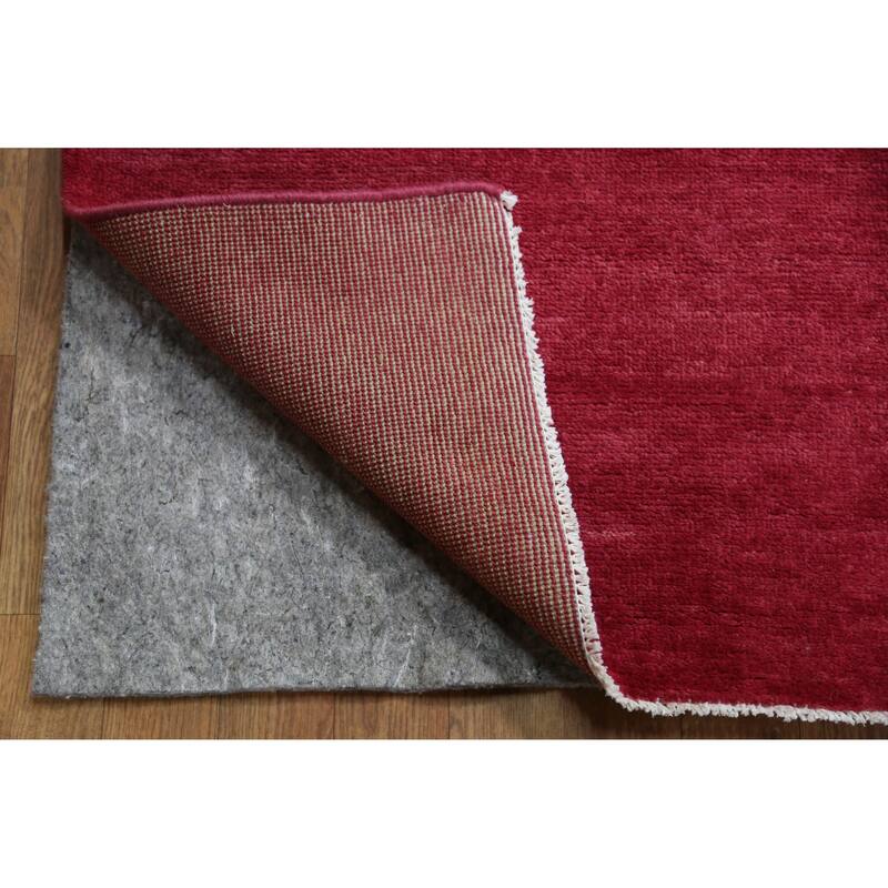 Hand Knotted Oriental 100% Wool Carpet Modern Solid Pink Gabbeh Area Rug - 12' 2'' X 9' 2''