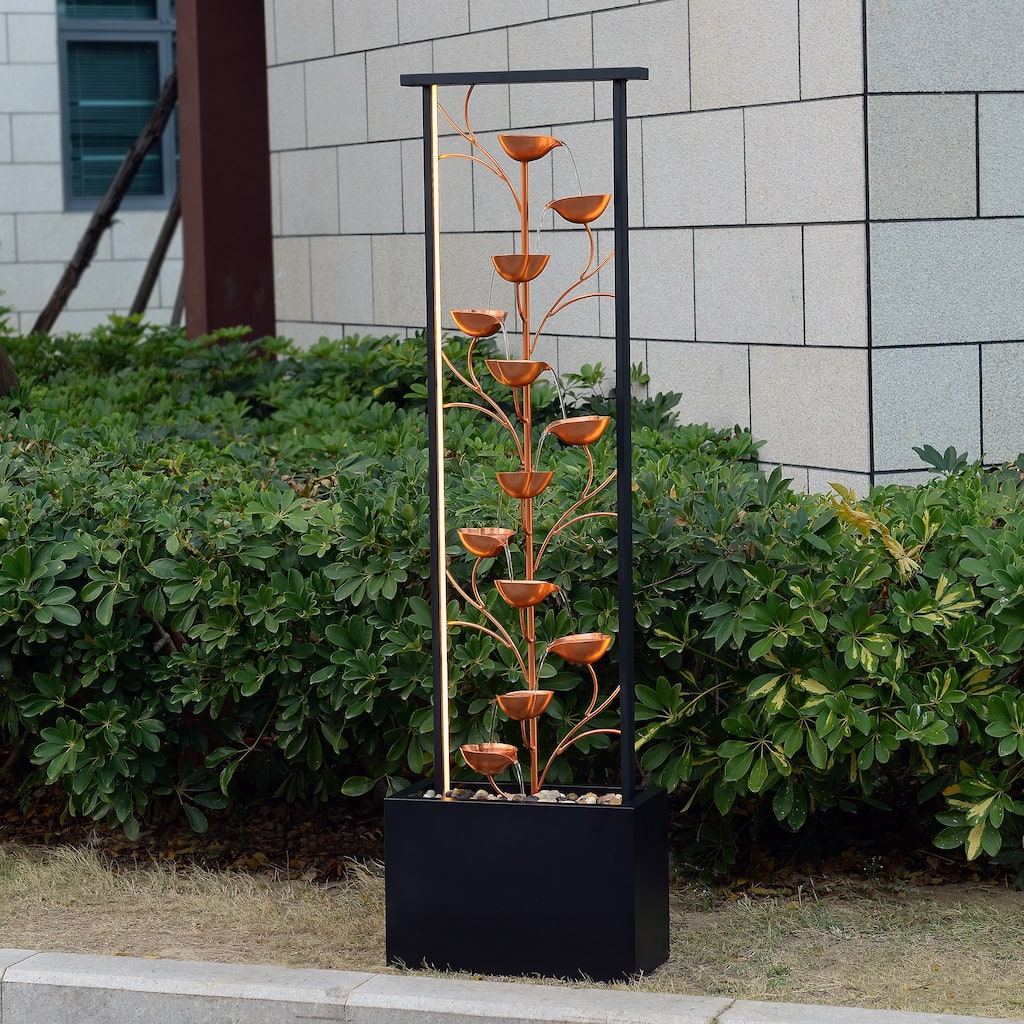 Hi-Line Metal Vine Fountain with LED Strips