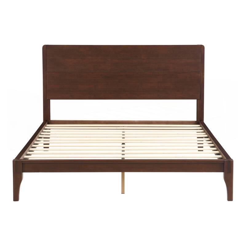 Mid-Century Modern Full Size 12 Inch Bamboo Wood Platform Bed