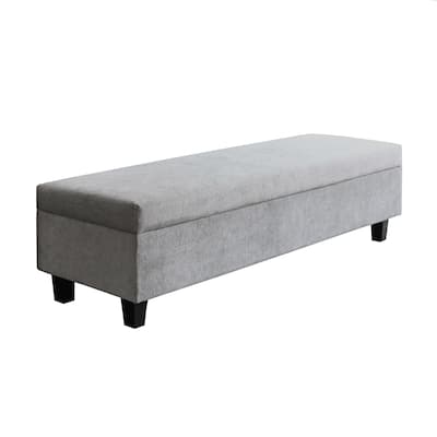 Abbyson Seneca Grey Queen Size Bedroom Ottoman