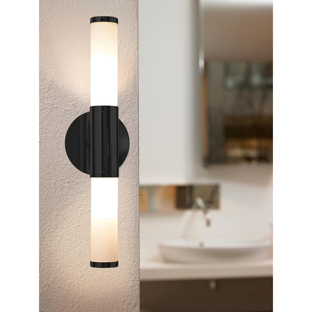 Palmera 2-light LED Bath and Vanity Light with White Glass
