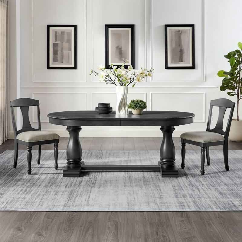 Mid Century Style Linen Upholstered Dining Chairs 2 Piece Set