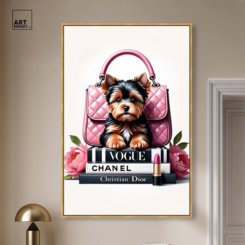 Fashionable Yorkie Canvas by Art Remedy