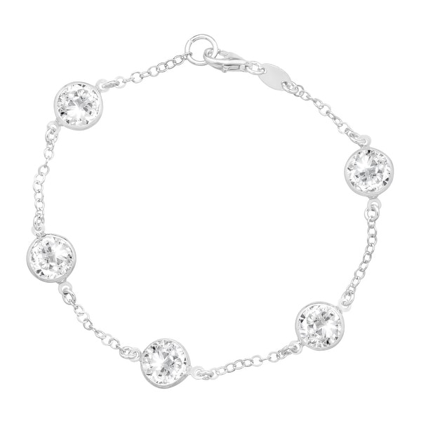 Crystaluxe Station Bracelet with Swarovski Crystals in Sterling Silver