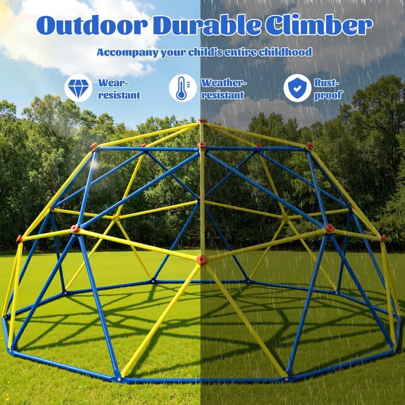 10FT Geometric Climbing Dome Climber Playground for Kids 3-10, Climbing Toys for Kids - N/A