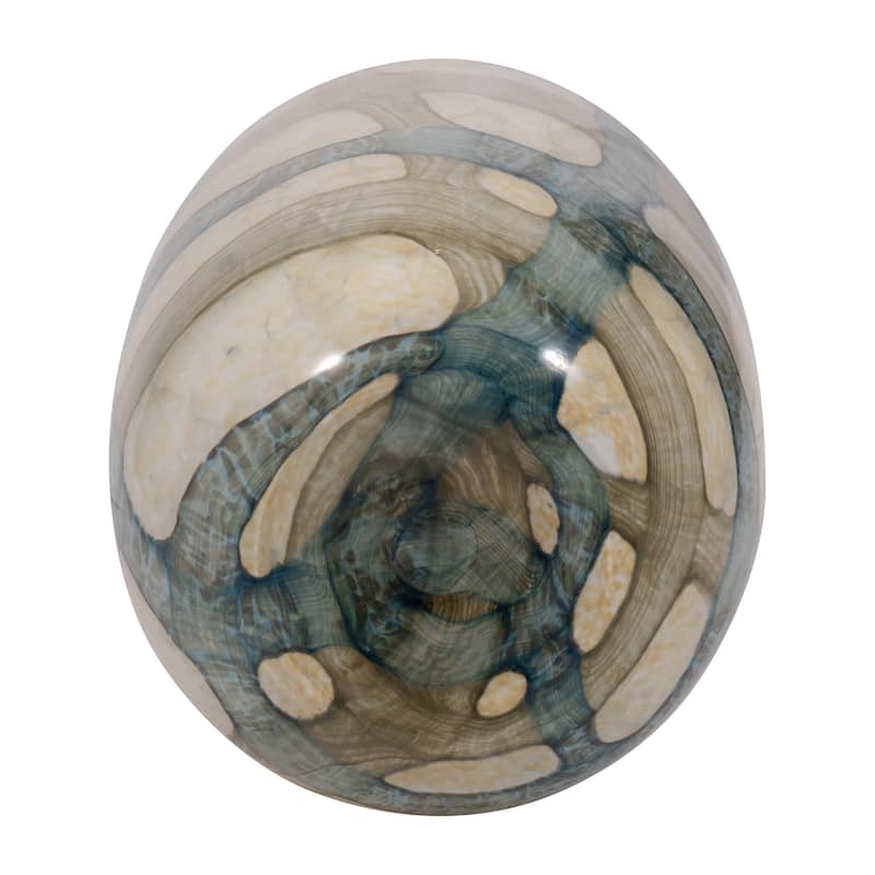 Sagebrook Home Handcrafted Modern Glass Vase - Blue & Tan