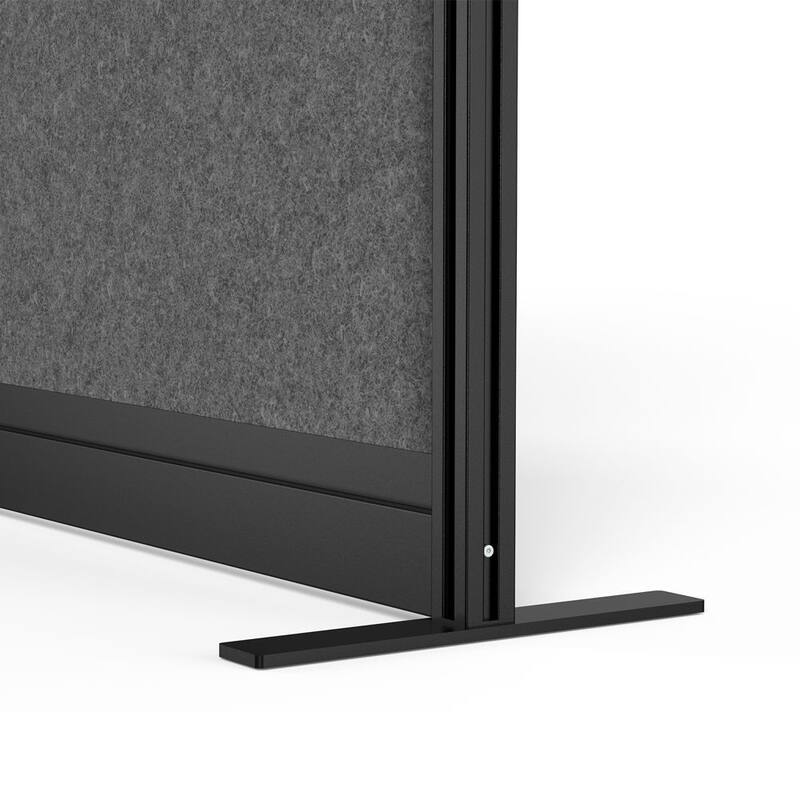 Modular Wall Room Divider System - Black Frame - 70" x 70" Starter Wall - Wide Paneling
