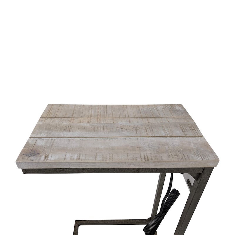 Carolina Living Chloe C-Form Accent Table - USB Ports