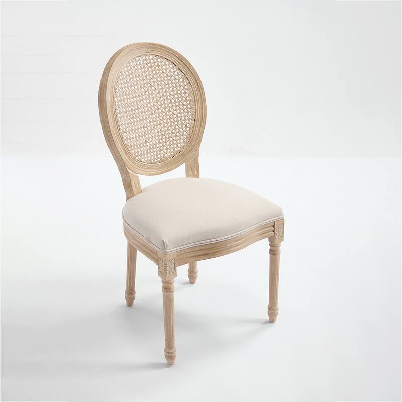 2PCS Rattan Wood Dining Chair