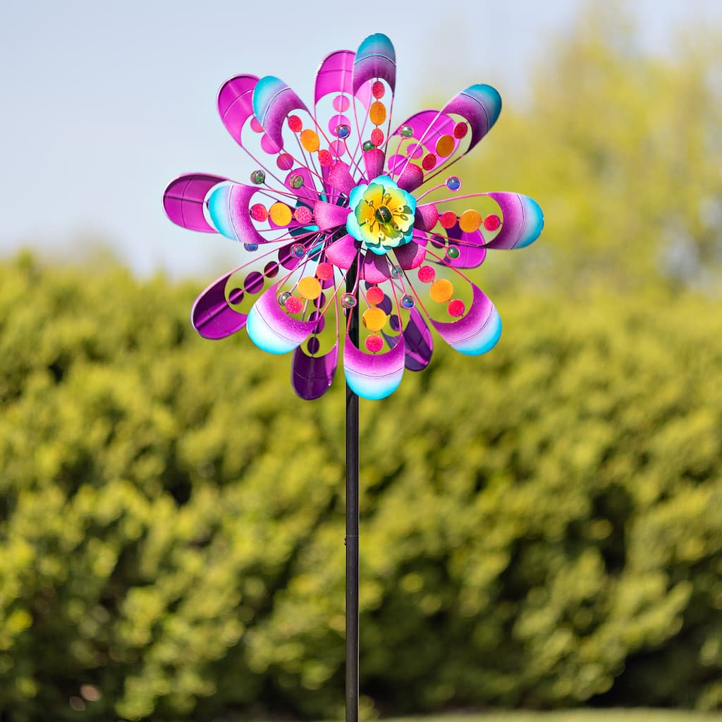 75 in. Jewel Bubbles Metal Wind Spinner - Purple