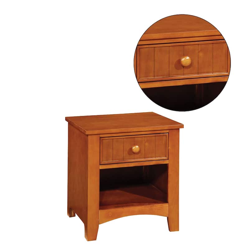 Wooden Nightstand with a Drawer