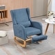 preview thumbnail 34 of 59, High back Upholstered Accent Rocking Chair Nursery Chair With Retractable Footrest