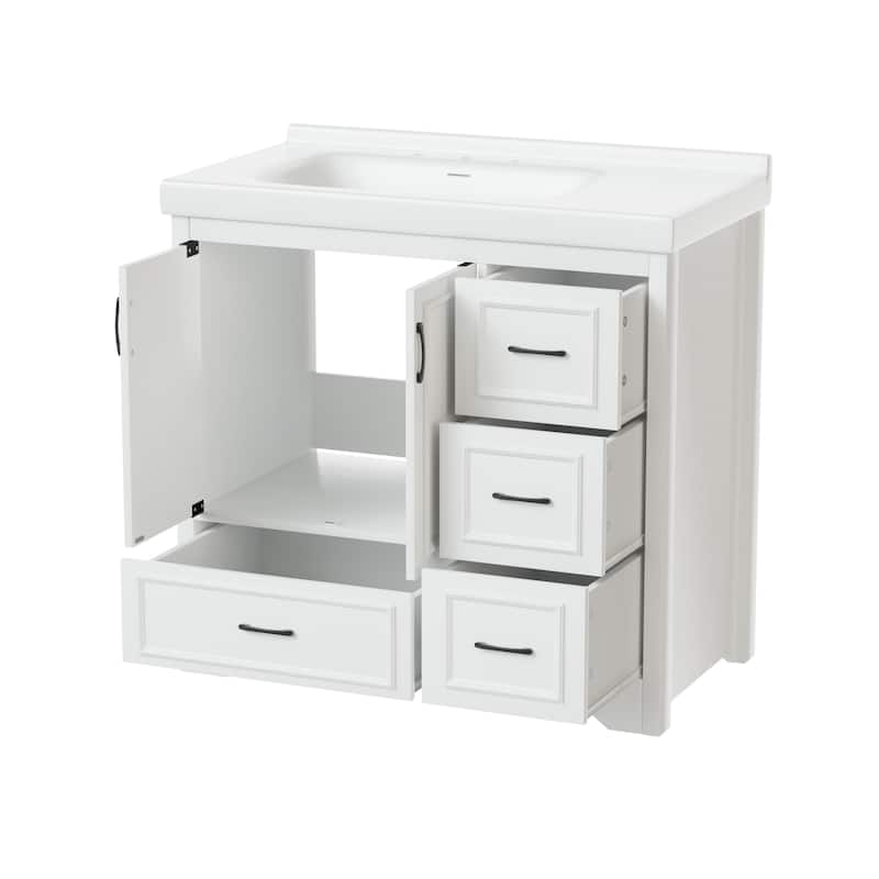 Bathroom Vanity and Sink Combo, Bathroom Storage Cabinet with Undermount Sink, Vanity Set with 2 Doors and 4 Drawers