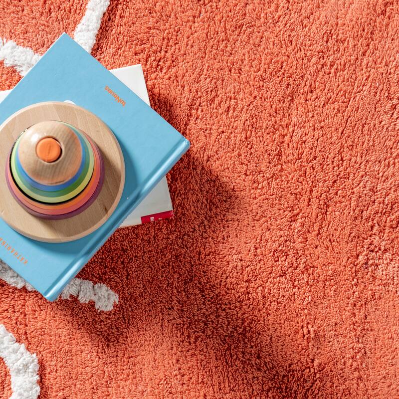 Nuloom Alphabet SpinClean Washable Round Rug
