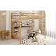 preview thumbnail 5 of 26, Full Size Metal Loft Bed with Built-in Desk and Two 4-Tier Shelves