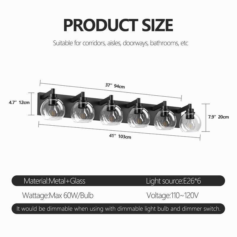 Industrial 6-Light Bathroom Vanity Light