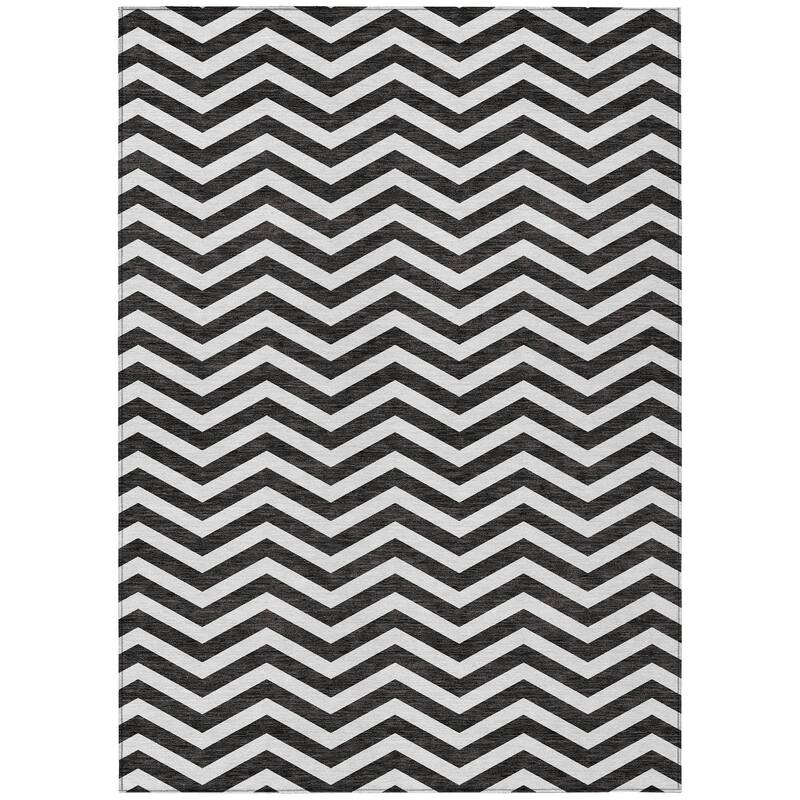 Machine Washable Indoor/ Outdoor Chantille Chevron Stripe Rug