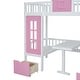 preview thumbnail 28 of 29, Impression & Elegant Twin over Twin Bunk Bed Turn into Upper Bed and Down Desk, Changeable Table, Fun Place For Kids, White