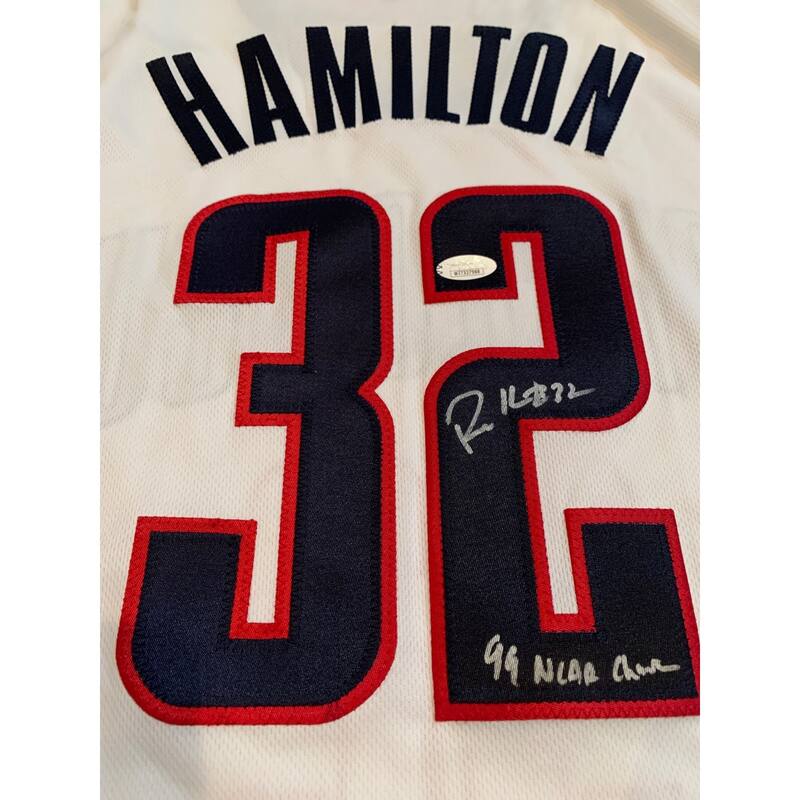 Richard Hamilton Autographed College Style Signed Basketball Jersey 1999 CHAMPS JSA COA - 8'6" x 11'6"