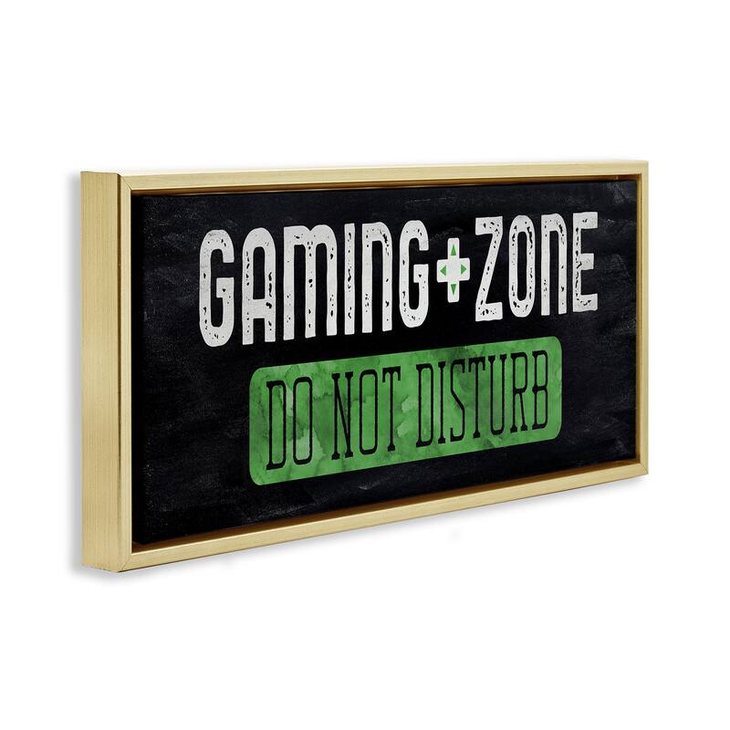 Stupell Do Not Disturb Gaming Zone Framed Floater Canvas Wall Art Design By CAD Designs