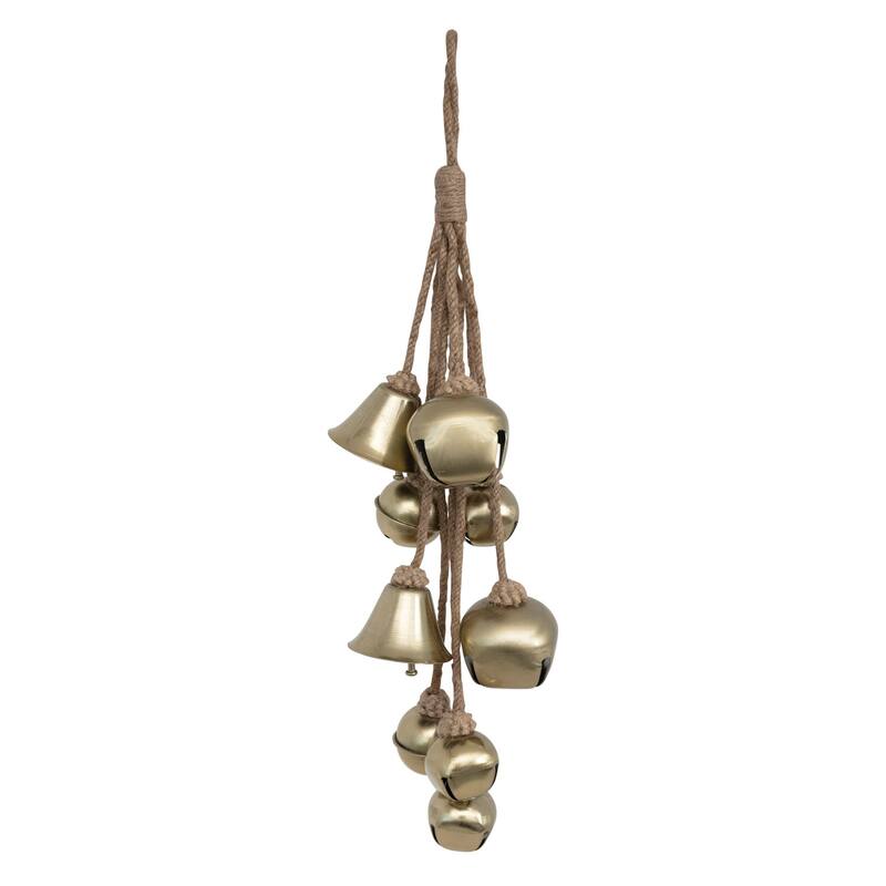Metal Bell Cluster with Jute Rope