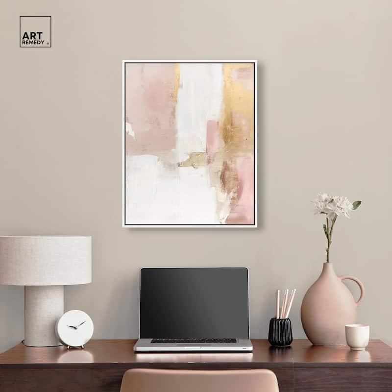 Blush Gold Shimmer I Canvas by Art Remedy