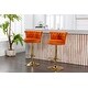 preview thumbnail 3 of 11, Orange Velvet Adjustable Swivel Barstool Kitchen Bar Chairs, Set of 2